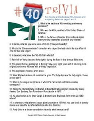 Number 40 Trivia