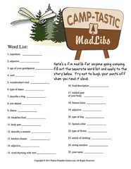 Camp-Tastic Mad Libs