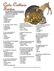 Cute Critters trivia