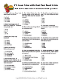 Fast Food Trivia Game