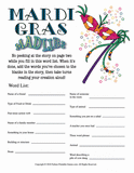 Mardi Gras Mad Libs