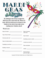 Mardi Gras Mad Libs