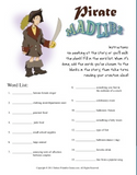 Pirate Mad Libs Game