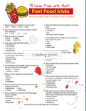 Fast Food Nutrition Trivia