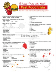 Fast Food Nutrition Trivia