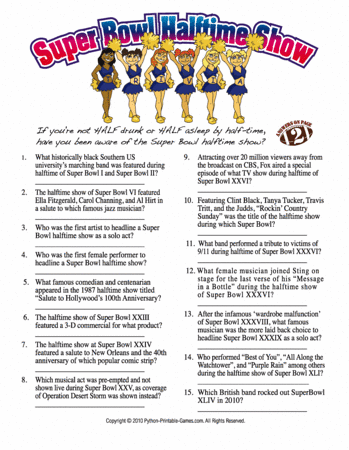 Super Bowl Party Pack – Printable Games