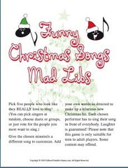 Funny Songs Mad Libs