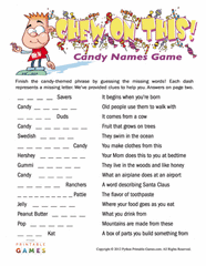 Candy Names Game