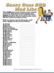 Saucy Buns BBQ mad libs