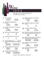 Wine Trivia game